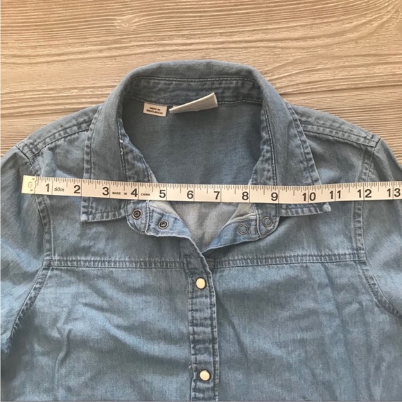 VERO MODA Long Sleeve Soft Chambray Blue Denim Shirt Dress - Picture 6 of 7